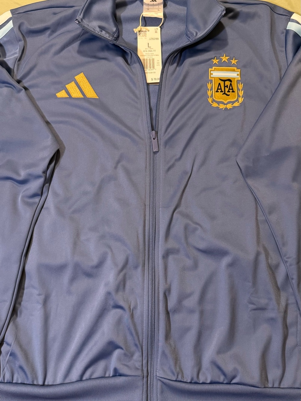 adidas Light Blue and Gold AFA Track Jacket